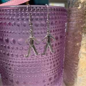 Vintage Sterling Silver Movable Men Earrings